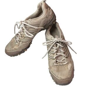Skechers Canyon Run Tan Leather Hiking Shoe Sneakers Women's 7.5 Walking Comfort